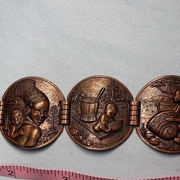 Vintage Copper Coin Bracelet Joe Calafato - Picture 4 of 5